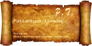 Pattantyus Tivadar névjegykártya